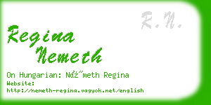 regina nemeth business card